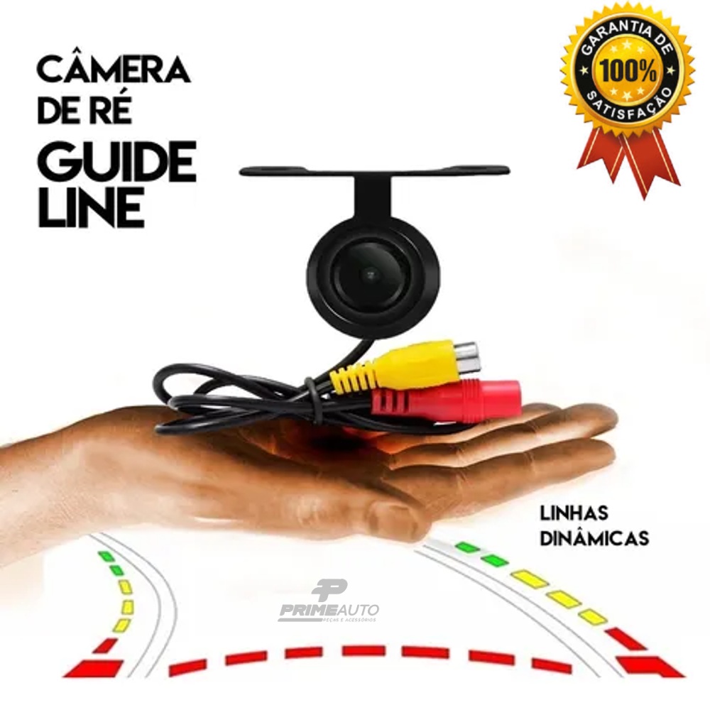 Câmera de Ré Borboleta Linhas Guias Dinâmicas Coloridas Embutir Para Choque 2 em 1 Tiger Auto