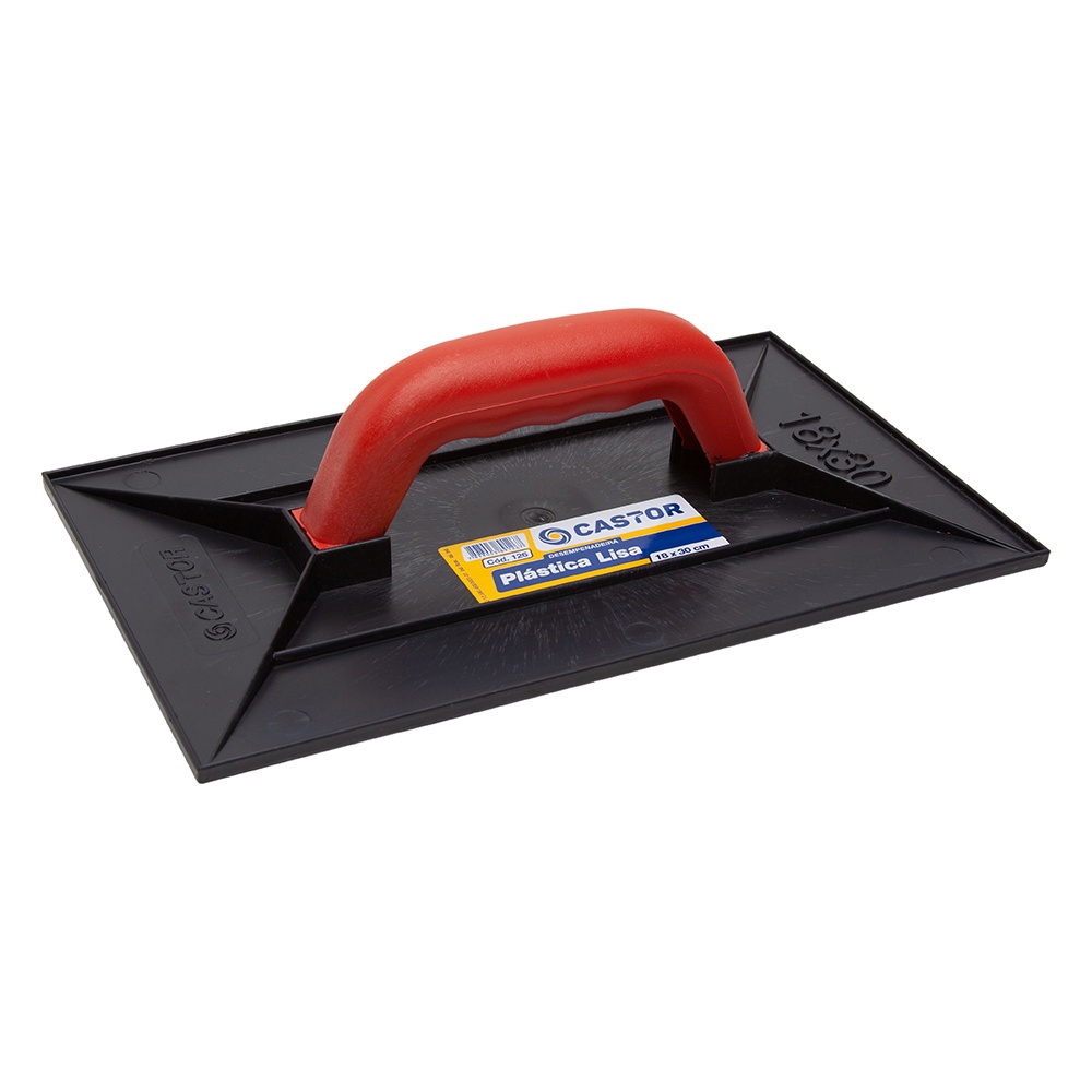 Desempenadeira plástica PVC 18x30cm Lisa Preta - Castor - Home & Living