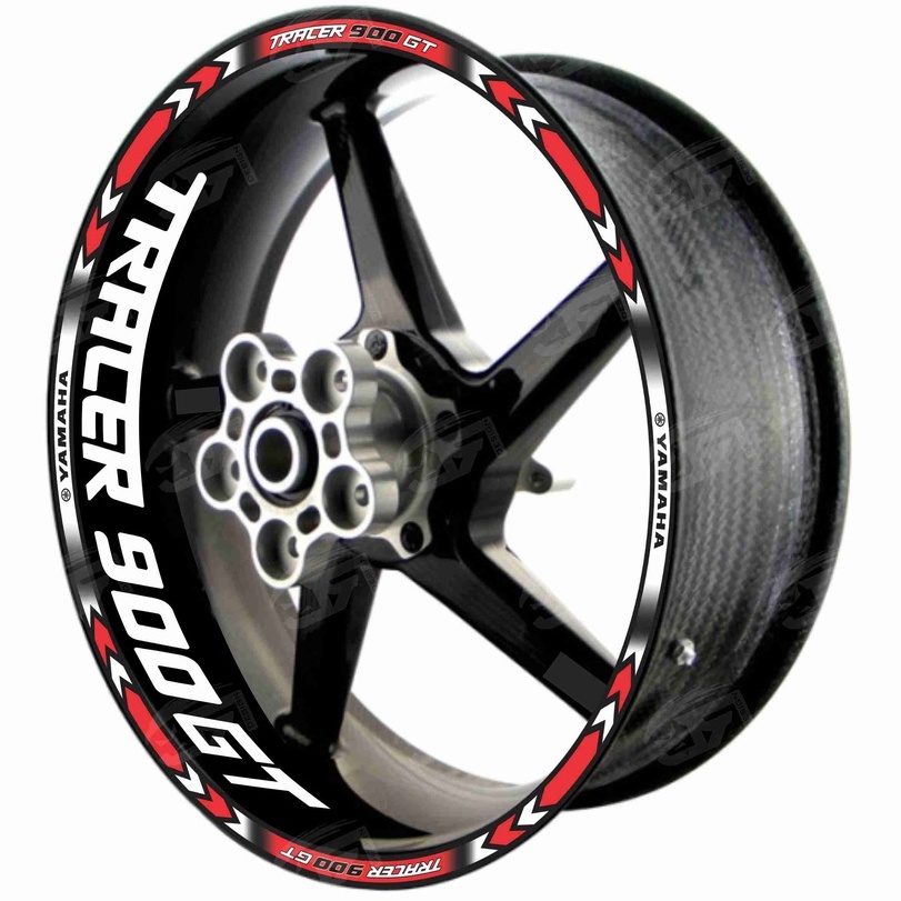 Adesivo Friso Refletivo Roda Moto Yamaha Tracer 900 GT 900GT MT-09 MT09 + Adesivos Internos M01 vermelho