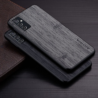 Caso Para samsung galaxy m52 coque 5G funda Padrão De Madeira De Bambu capa De Couro De Luxo m52