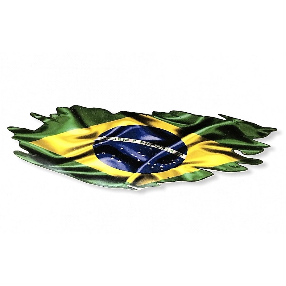 Adesivo Bandeira Brasil Efeito 20 cms !!!