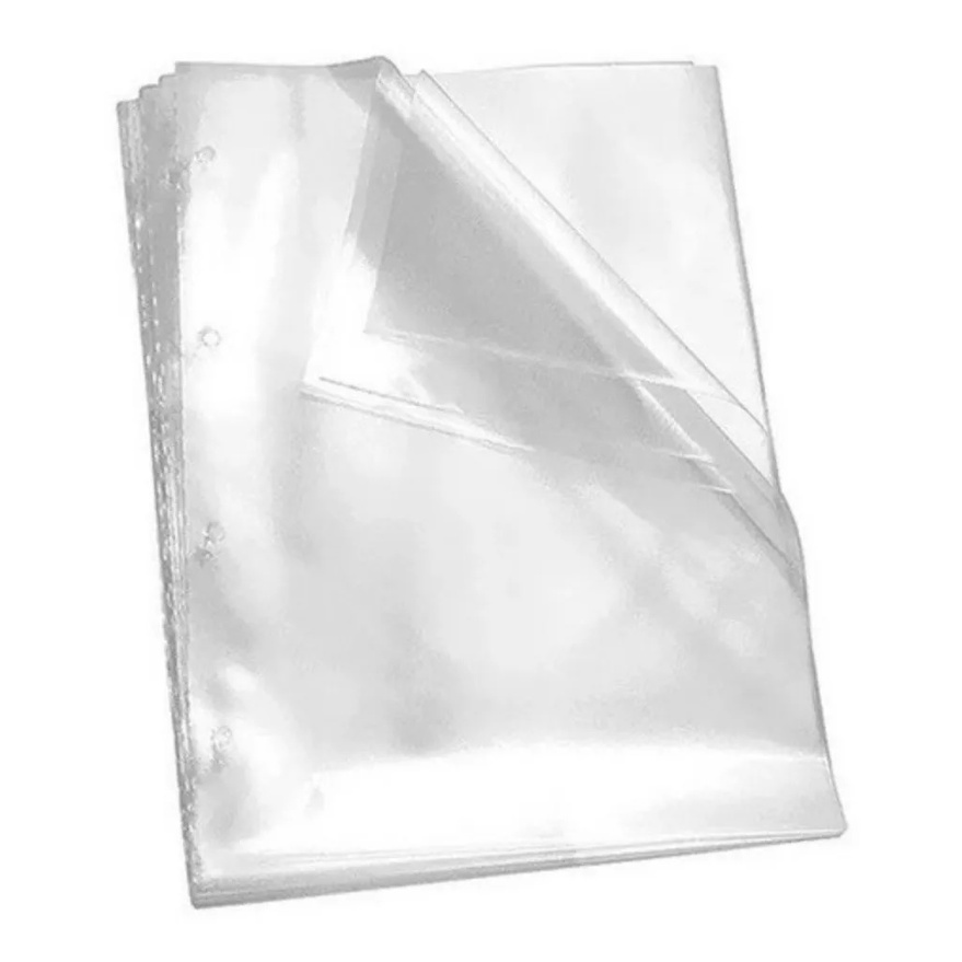 Envelope Plástico Ofício sem Furos Fino 0.06mm - Pct 100 Un.
