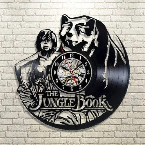 Mogli o menino lobo - Relógio Disco De Vinil Decoração