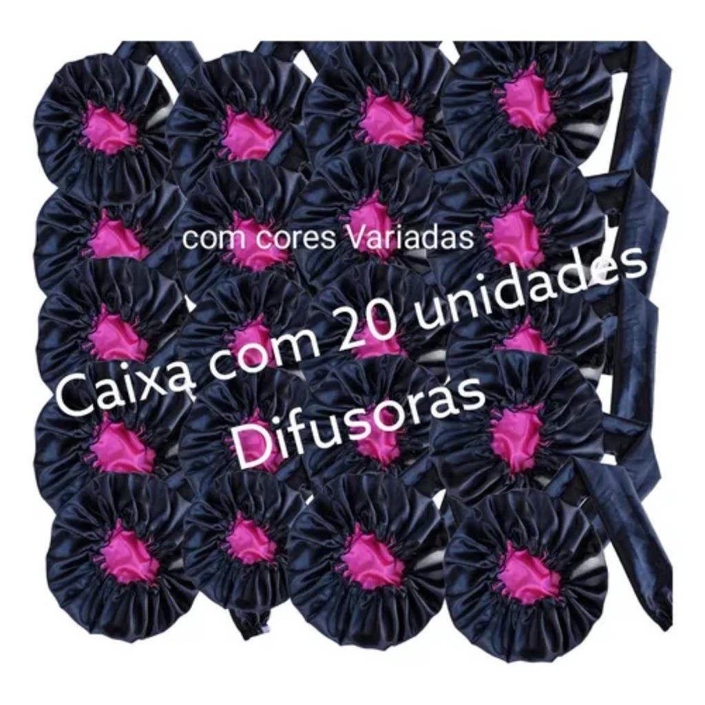 Kit 20 Touca Difusora Secadora Cabelo Cetim Seda Anti Frizz Cosméticos Seca Cachos Hidratação Capilar Cacheados Crespo