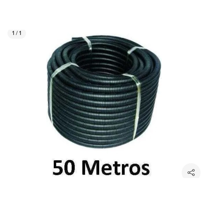 Canduite Eletroduto 1/2 Preto Corrugado C/ 50 Metros