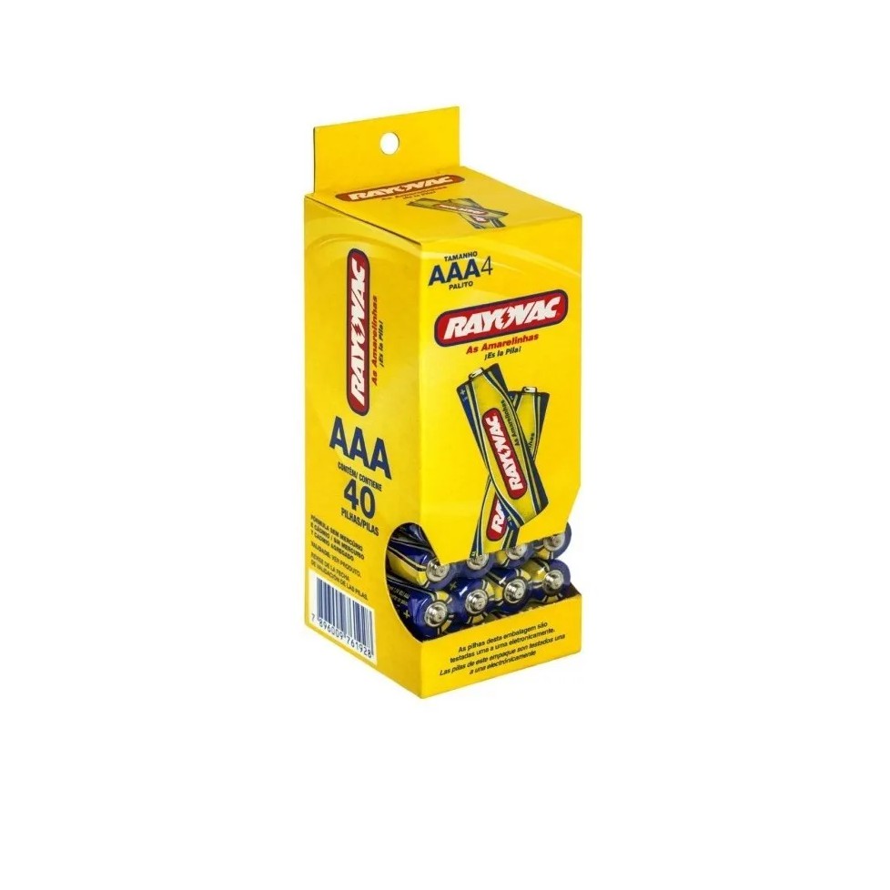 Pilha Amarelinha (rayovac) Aaa Palito Com 40 Unidades