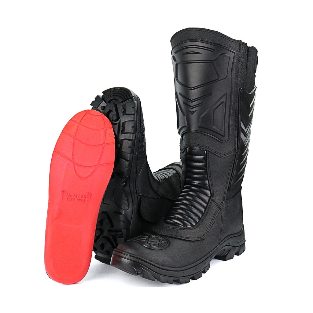 Bota Coturno Para Bombeiro Samu Militar Com Protetor Em Couro Legitimo Preto