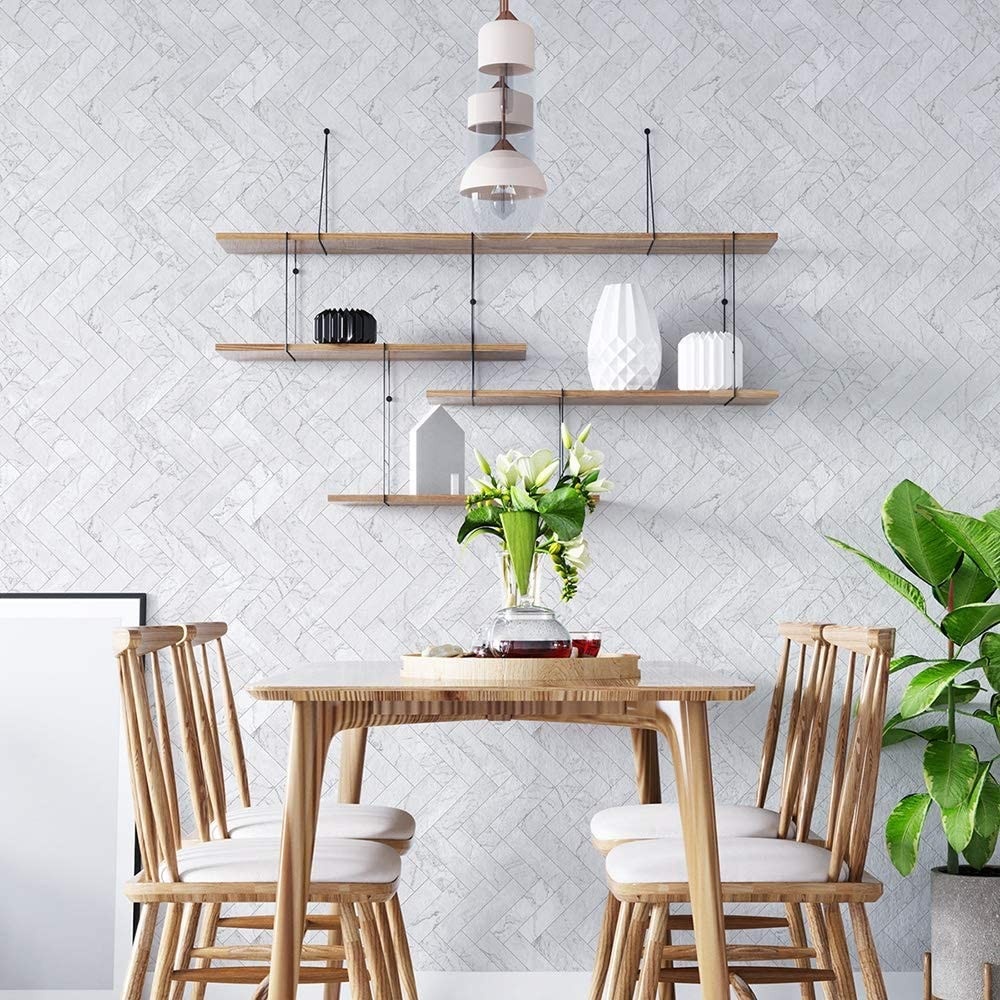 Papel De Parede Adesivo Azulejo Mármore Cozinha Lavável Banheiro 2,00 mts em Oferta na Shopee