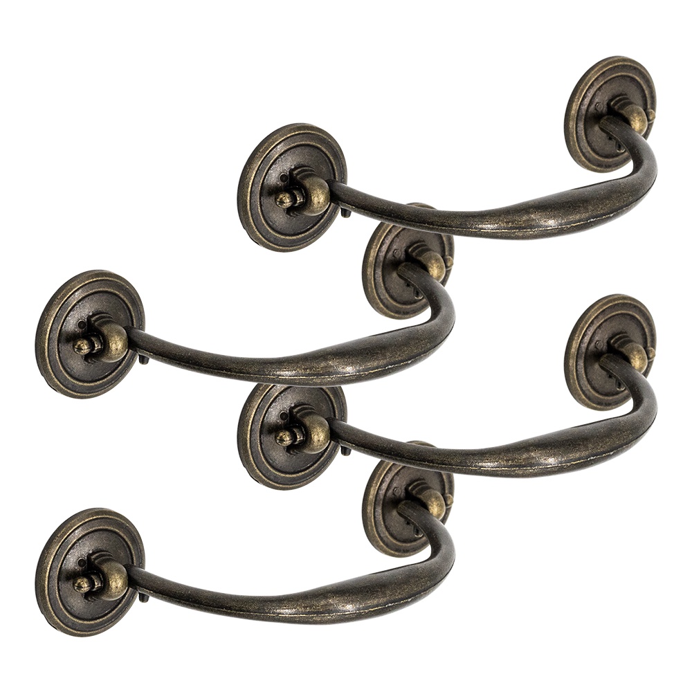 4 X Puxador Gaveta De Movel Ouro Antigo Armario Udine 105mm