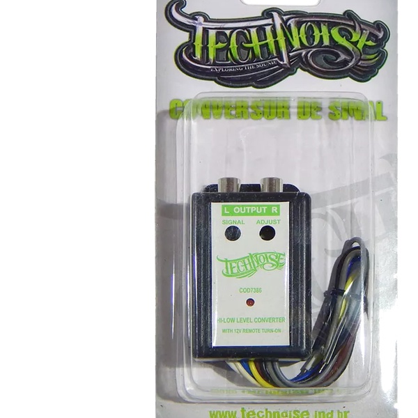 Conversor De Sinal Technoise  Dy  2 Canais - Input 40 Wrms  Output 2 V Som Automotivo