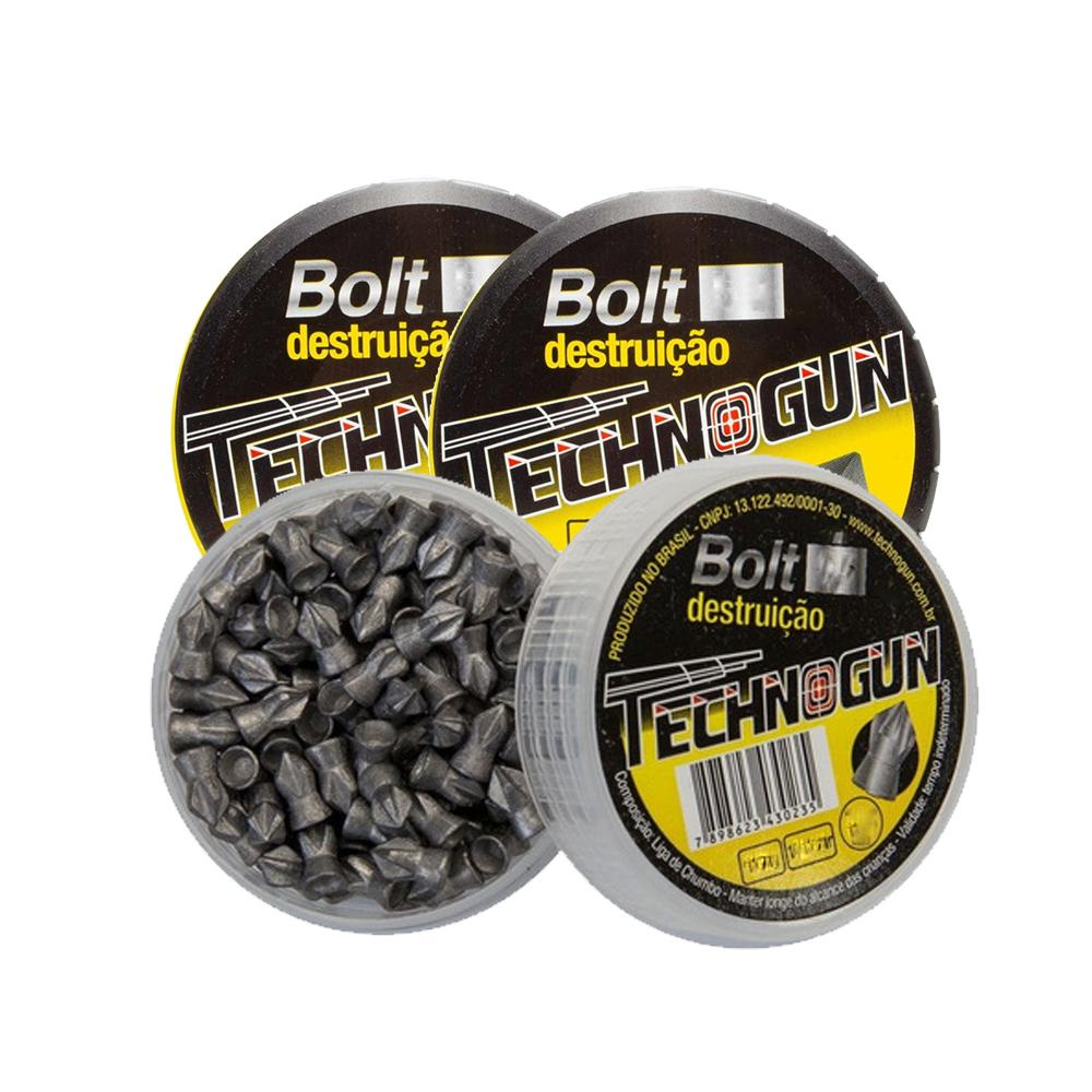 3 Latas de Chumbinho Bolt Destruição 5.5mm 375 Unidades - Technogun