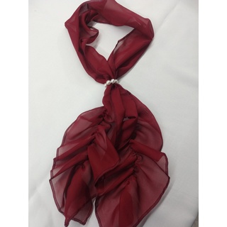 Lenço Echarpe Marsala Franzido Chiffon