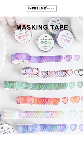  Mr  Paper 100pcs Roll Love heart shape Tape Washi Tape 