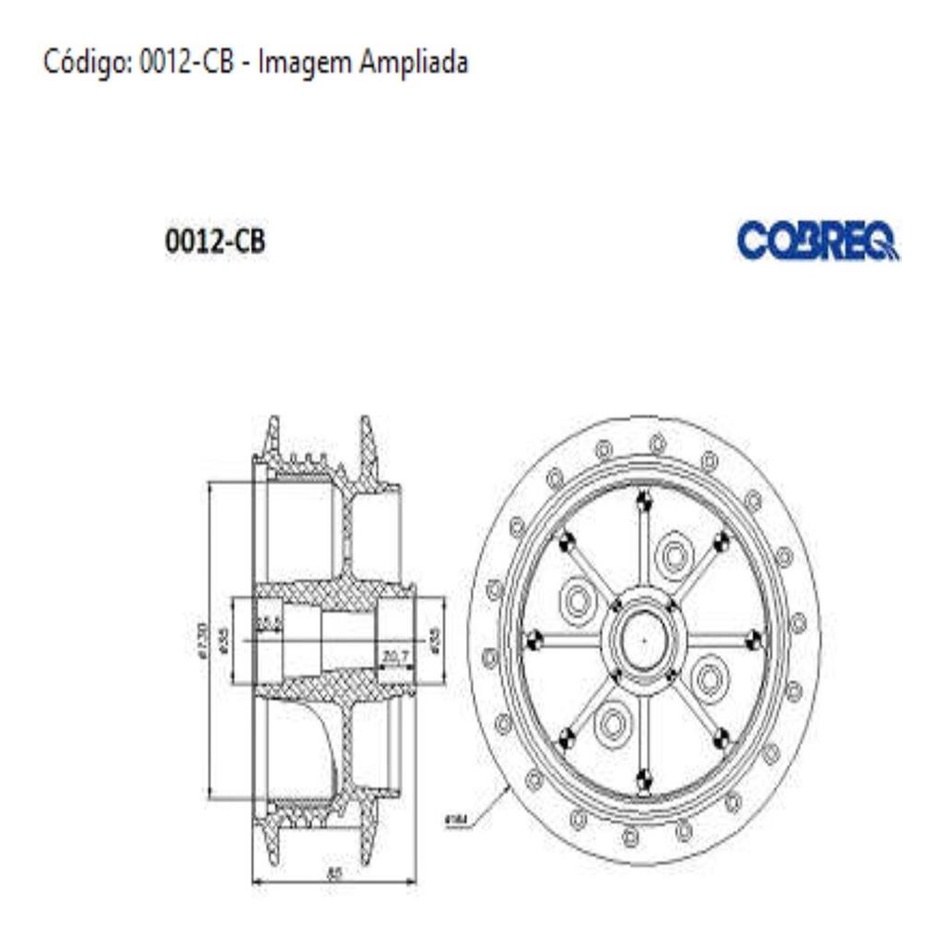 Cubo Roda Traseiro Yamaha Ybr 125 2000 a 2008 RD 125 1987 a 1988 RD 135 1987 a 1999 Original Cobreq — imagem 2 de 2