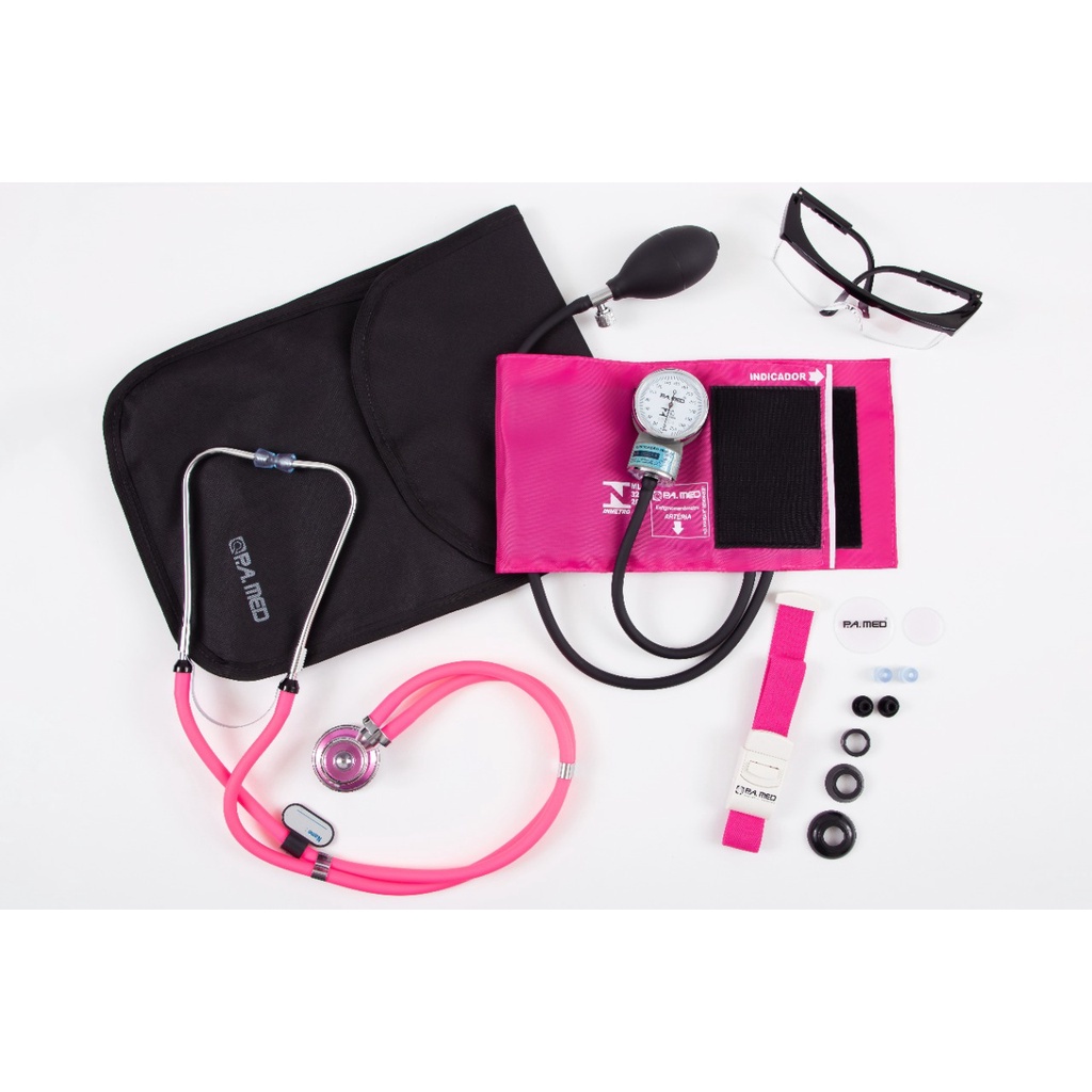 Kit Enfermagem Acadêmico Completo Rosa PA MED Garantia