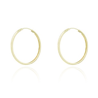 Brinco de Argola Fechada Fio Redondo Banhada a Prata e Ouro 18K