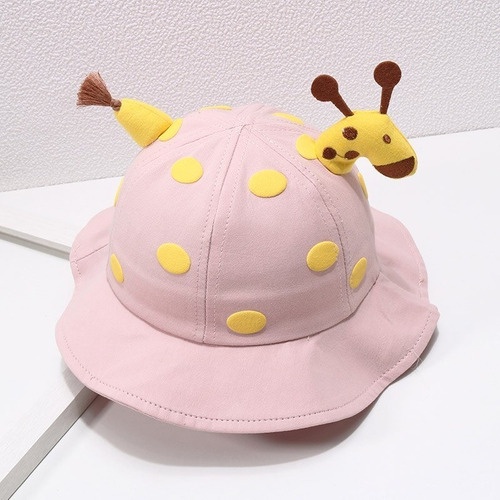 Boné Chapéu Bucket Hat Infantil 1 - 3 Anos Girafa Kids Rosa