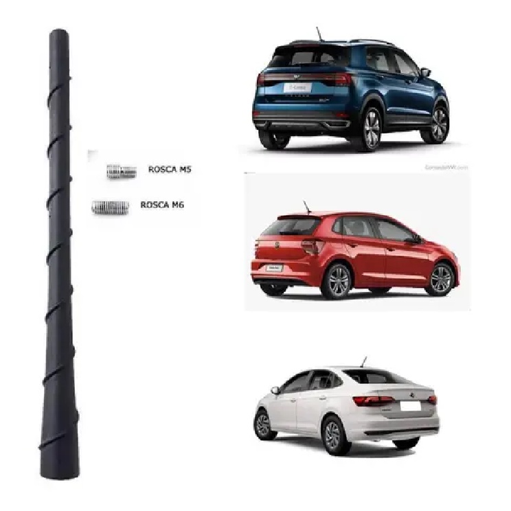 Haste Flex Antena Teto Virtus T Cross Polo Ecosport Preto