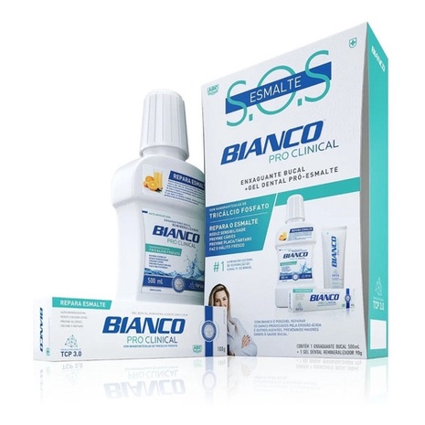 Kit Bianco Pro Clinical- Enxaguante + Gel Dental Pró Esmalte