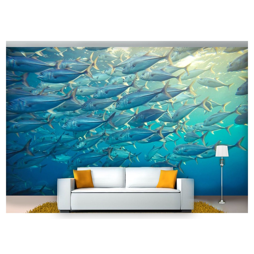 papel de parede Animais Cardume 3D 10m² ANM257