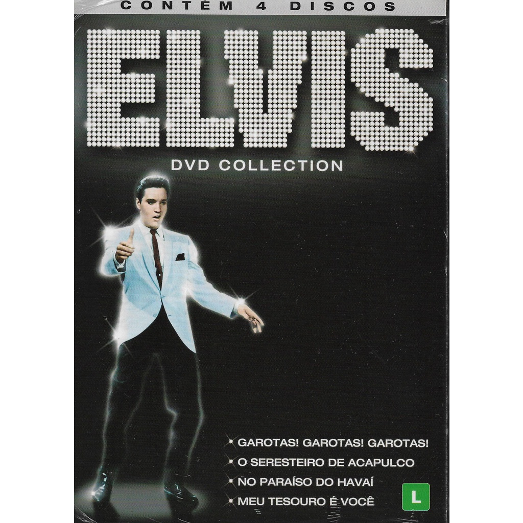Elvis DVD Collection - Com os Filmes: Garotas! Garotas! Garotas!, O Seresteiro de Acapulco, No Paraíso do Havaí, Meu Tesouro é Você - Box 4 DVDs com Luva - Novo Lacrado