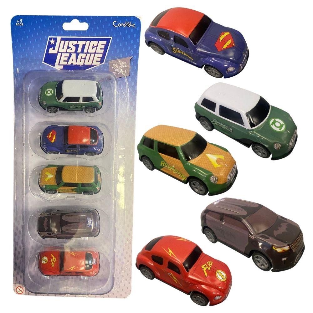 Mini Veiculos Pull Back Com 5 - Liga Da Justiça - Mom & Baby