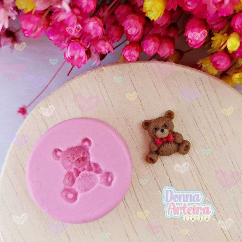 Molde de Silicone Micro Urso com 2 cm cód 1039 - Chá de bebê em Oferta na Shopee