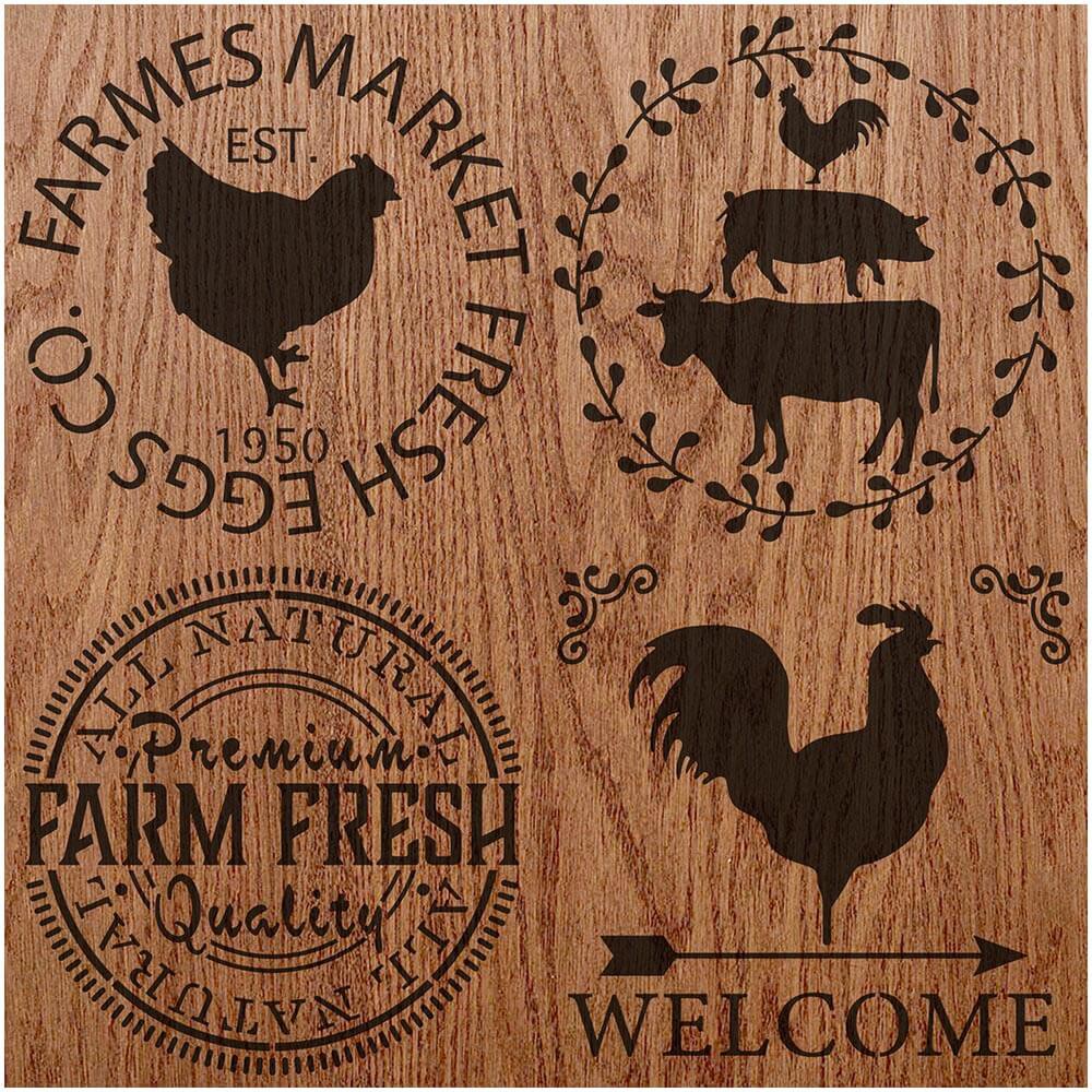 Stencil Pintura Selos Fazenda Stxx-199 20x20cm Litoarte em Oferta na Shopee