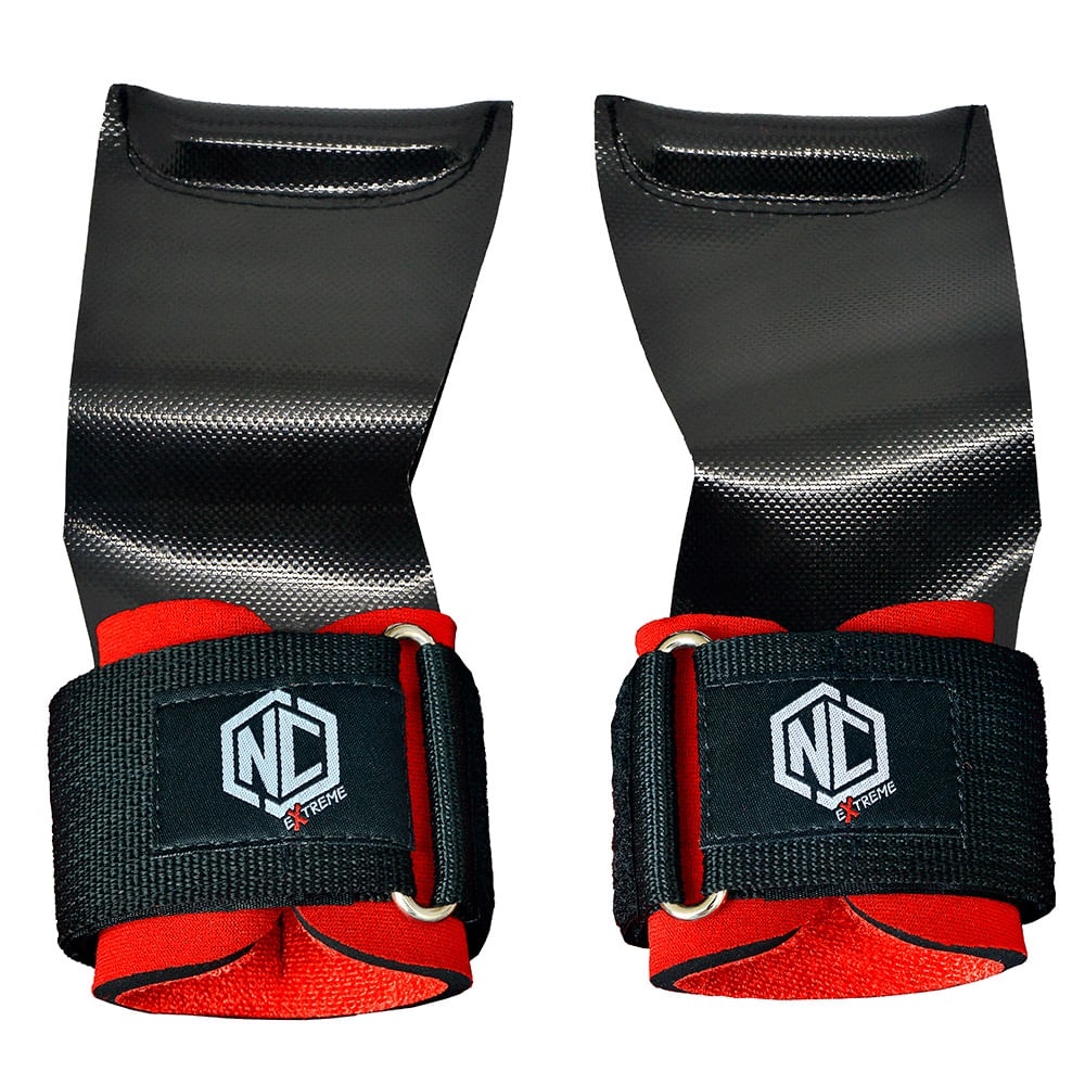 Luva Palmar Hand Grip Lion - Nc Extreme - Preto com Vermelho