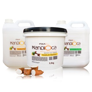 kit shampoo 5 L + hidratação CAPILAR balde 2,2kg + condicionador 5 L MANDIOCA
