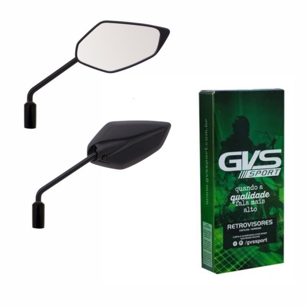 Retrovisor GVS N-MAX160/ NEO125 Rosca p Yamaha Lente Convexa em Oferta na Shopee