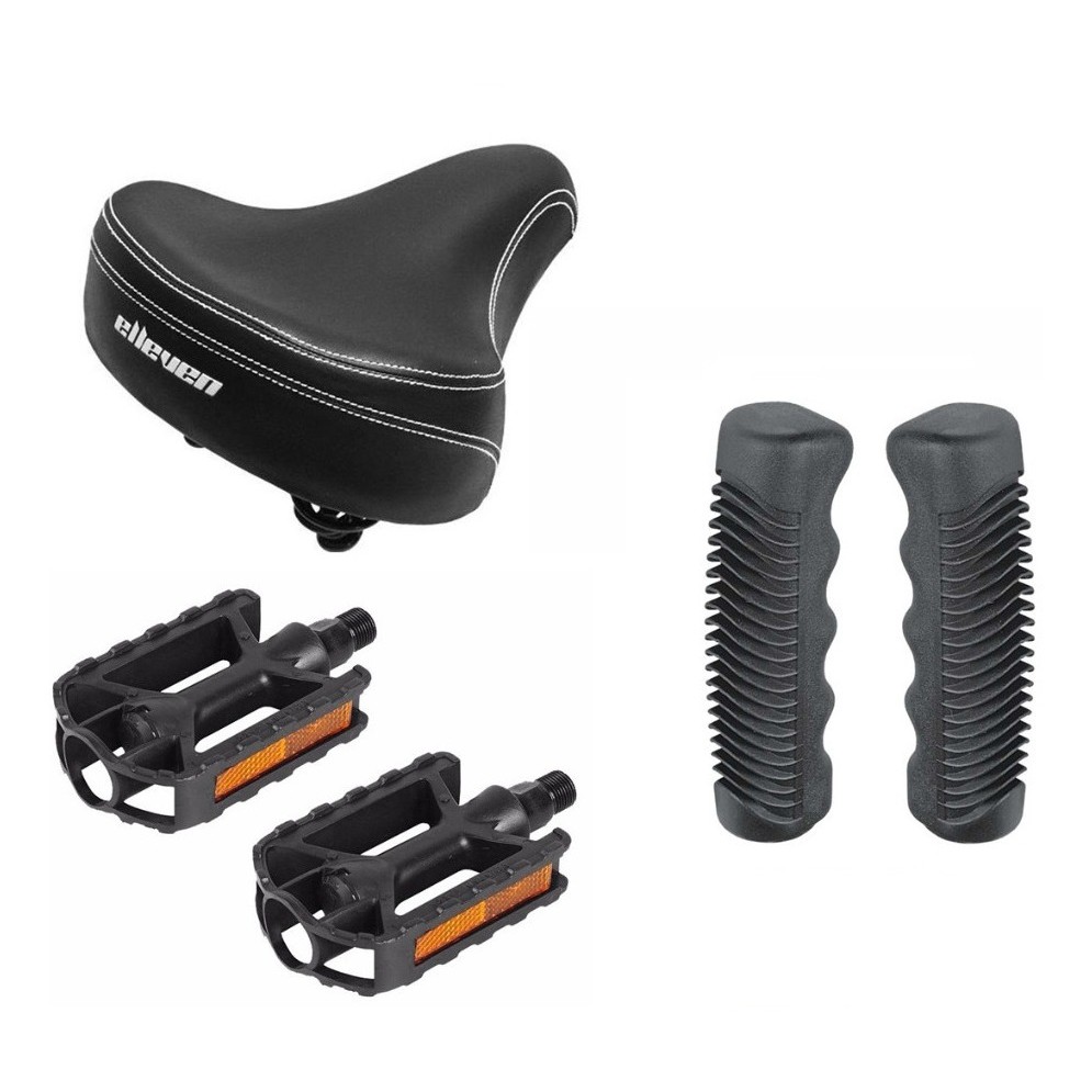 Kit Bike Antiga Monark Monareta Selim Couro Pedal Manopla