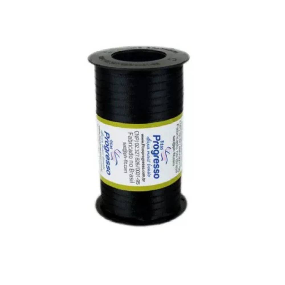 Fita de Cetim Carretel 4mm nº00 - 100m Cor 219 Preto - 1un