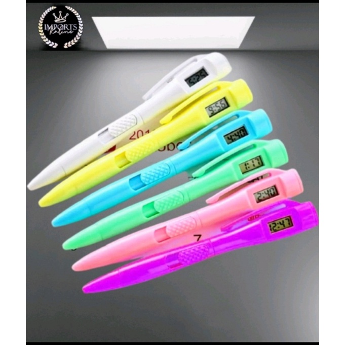 Caneta esferográfica,caneta com relógio Pronta Entrega | Shopee Brasil