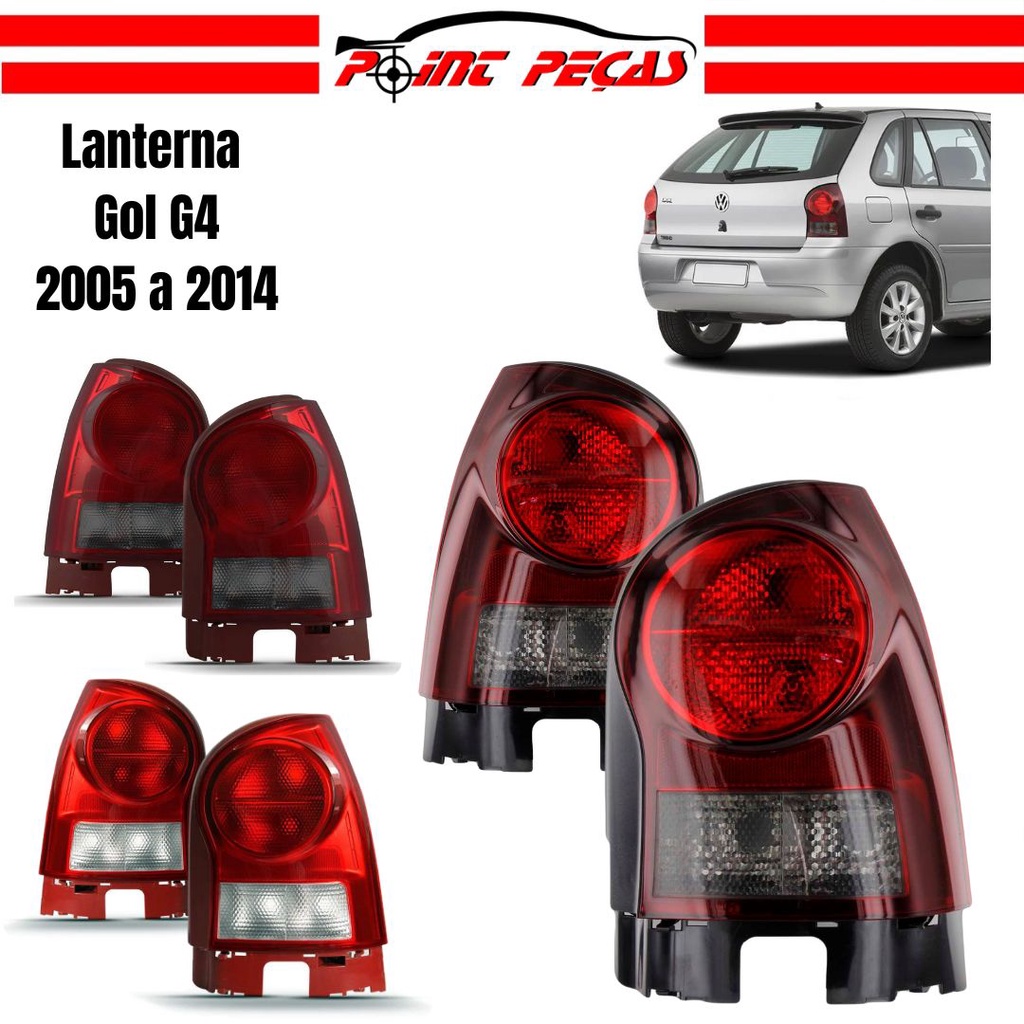 Lanterna Gol G4 Cristal Fumê ou Fumê Power 2005 2006 2007 2008 2009 2010 2011 2012 2013 2014 (Acrílico)