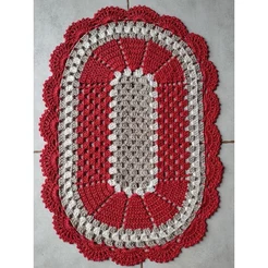 Tapete de Crochê oval para Quarto/cozinha/lavanderia