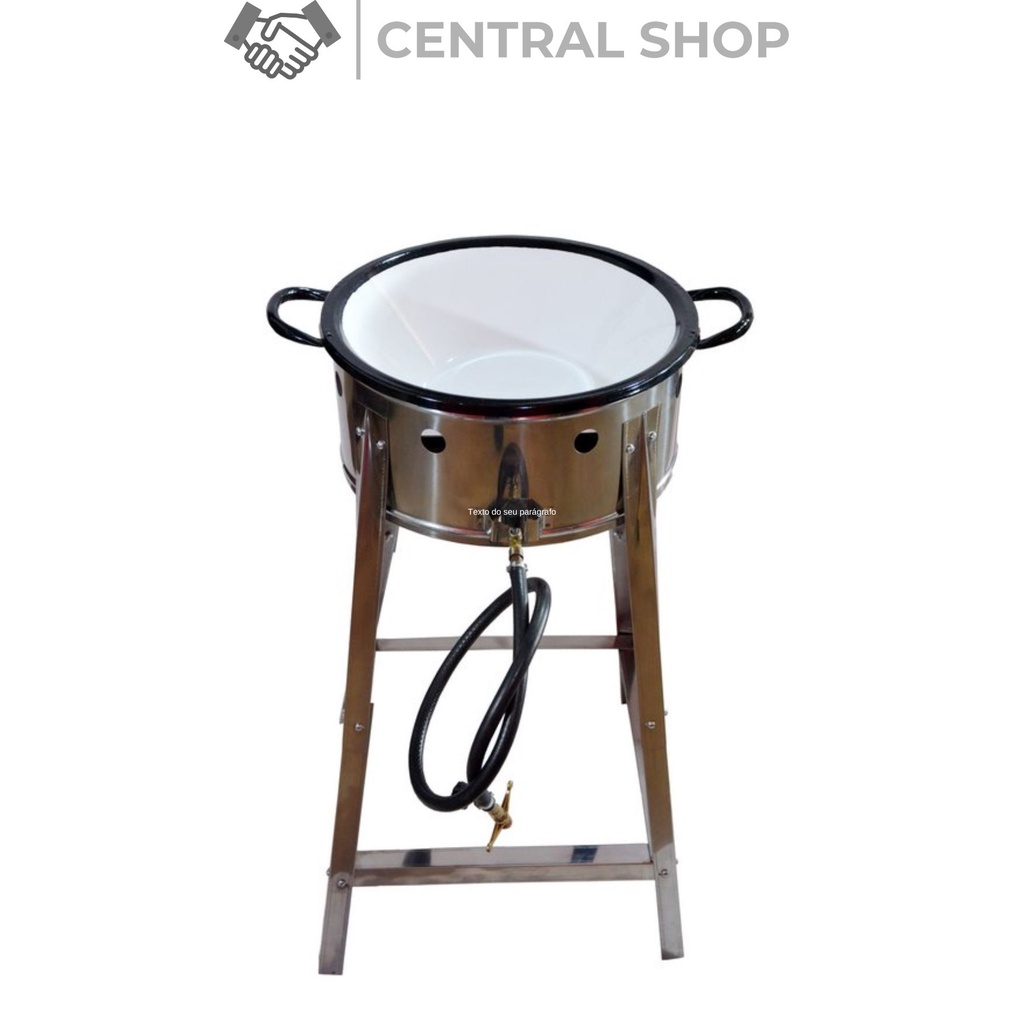 Fogareiro Pasteleiro Fritador Inox com Kit Gás