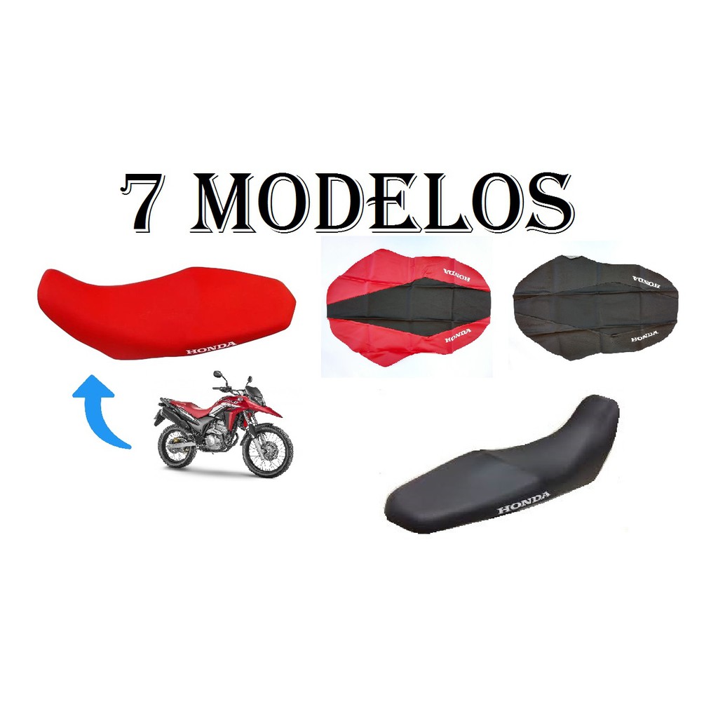 Capa Do Banco Honda Xre 300 - No Modelo Original Com Escrita - Preta / Vermelha / Antiderrapante / Fibra Carbono