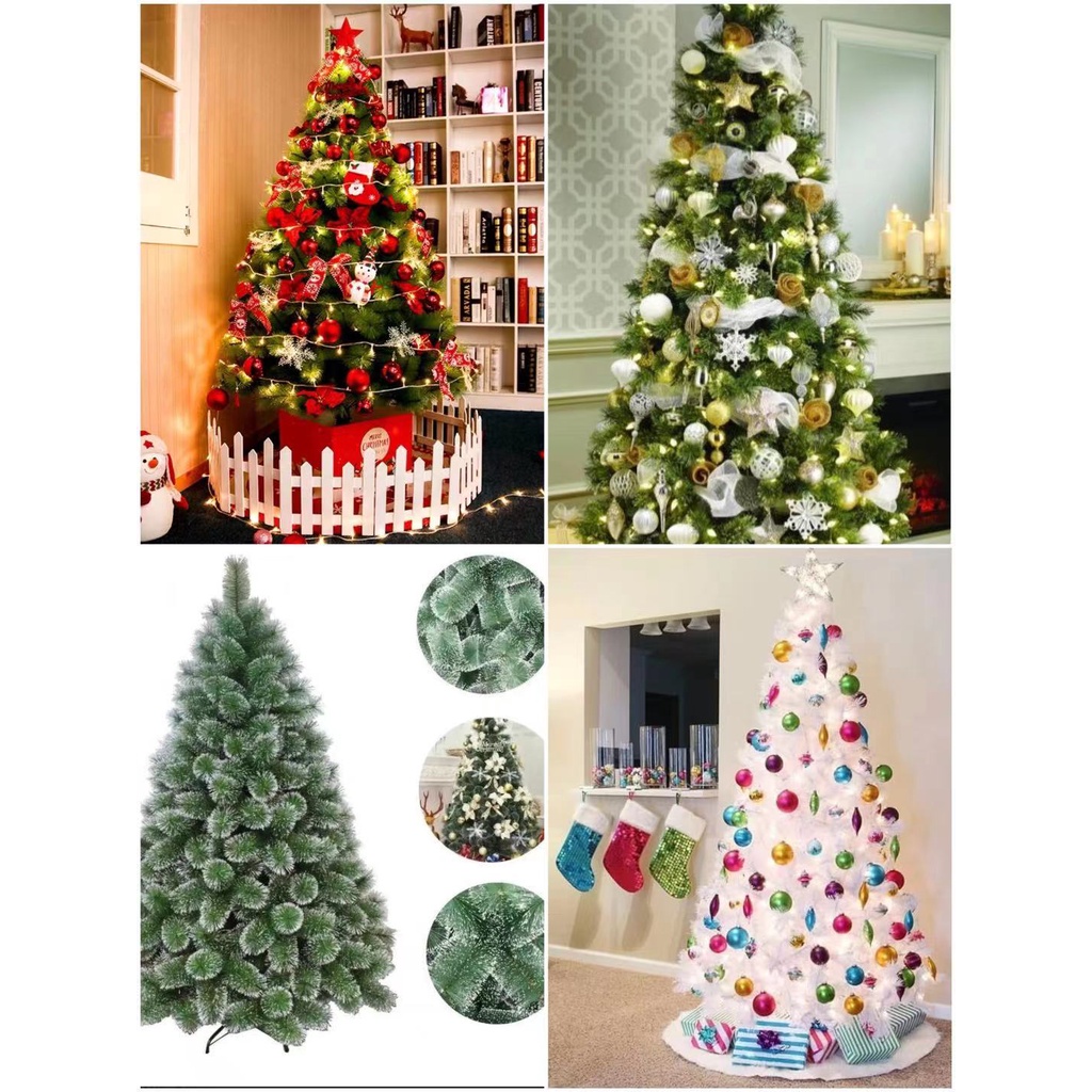 Árvore De Natal Pinheiro  Metros 566 Galhos Verde / Nevada C/ Neve e  Branca Modelo Luxo | Shopee Brasil
