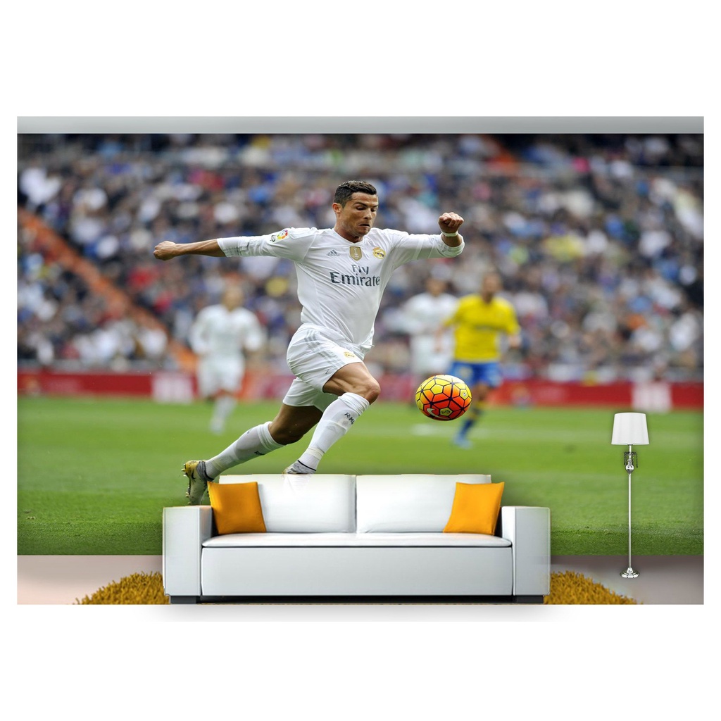 papel de parede Esportes Futebol Bola Campo 3D 7,5m² SPT18