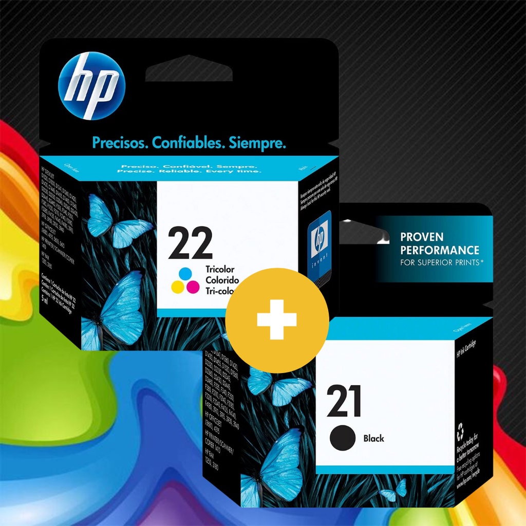 Kit Cartucho Hp 21 Preto E 22 Color | Shopee Brasil
