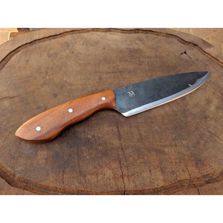 Faca do Chef, faca artesanal de disco de arado aço carbono, brutforge com fio polido - Faca cutelaria