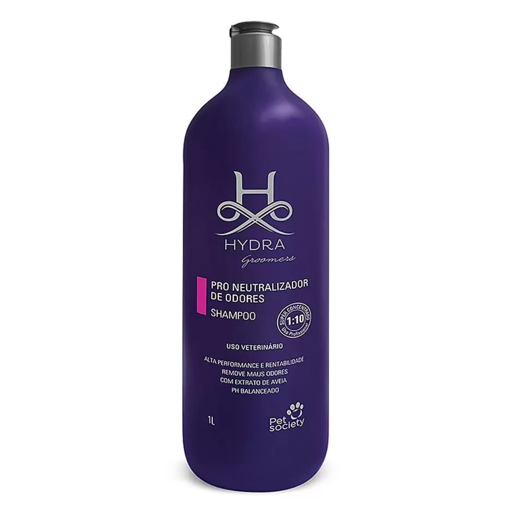 Shampoo Pet Society Hydra Groomers Pro Neutralizador de Odores 1Litro - Pets
