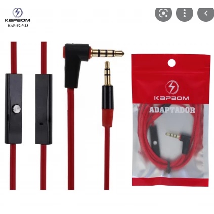 Cabo Auxiliar P2 X P3 Estéreo Com Microfone 1,2 Metro KAPBOM em Oferta na Shopee