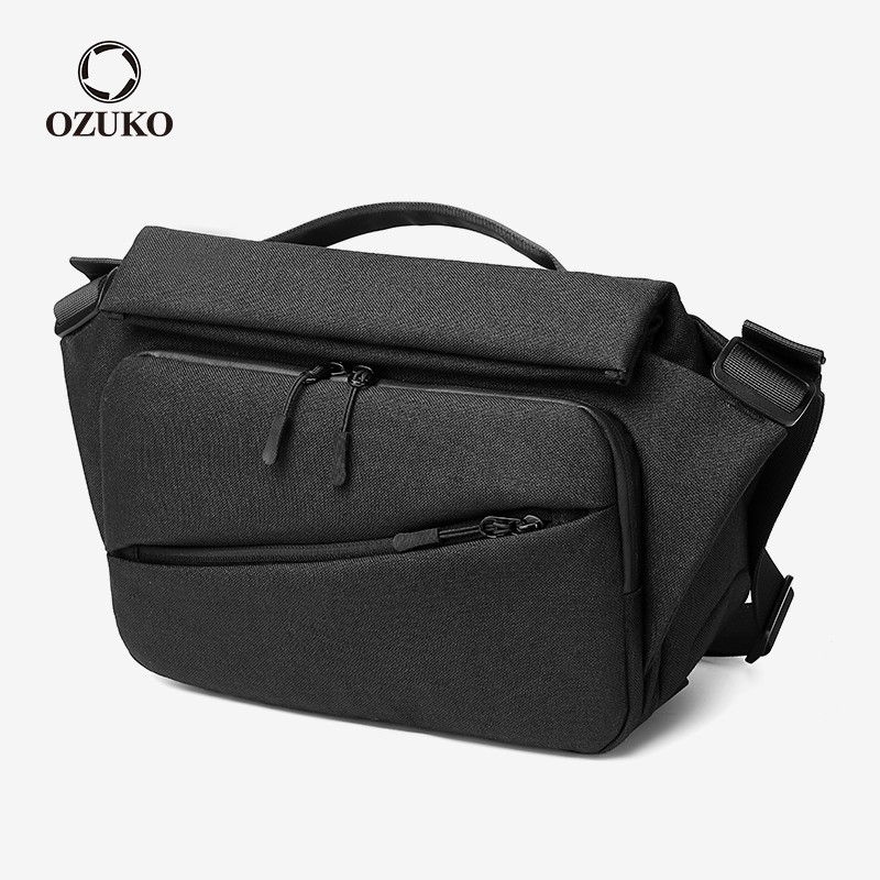 OZUKO Moda Masculina Bolsa Mensageiro À Prova D'água Equitação Ombro Crossbody Bolsas Carregamento USB De Viagem