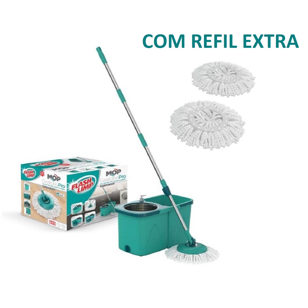 Mop Giratório Pró Duas Águas Cesto Inox Flash Limp MOD7824
