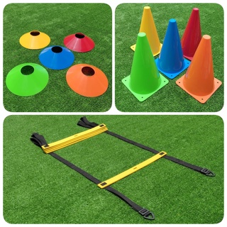 K-5 KIT FUNCIONAL ESCADA DE AGILIDADE 5 DEGRAUS EM PVC + 5 CONES 23 CENTÍMETROS + 5 CHAPÉU CHINÊS  FUNCIONAL AGILIDADE