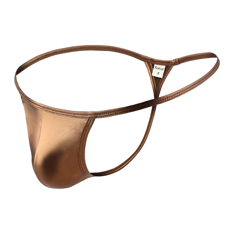 Homens PU Couro Tangas Homem T-back Cueca Gay Masculino G Cordas Jockstrap Lingerie