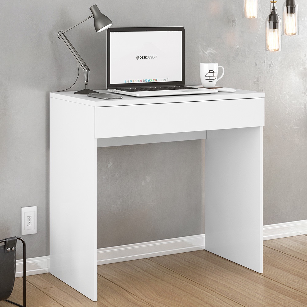 Mesa Escrivaninha de Estudo 100%MDF Para Notebook Loft Minimalista BP 80cm com 01 Gaveta