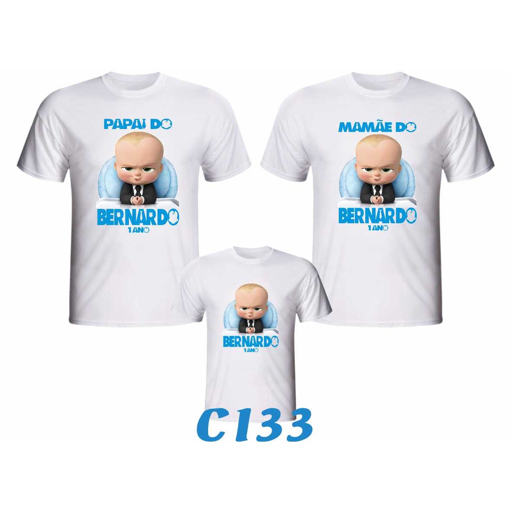 1 Camisetas Personalizada " O Poderoso Chefinho " para Aniversário ou festa Temática C133